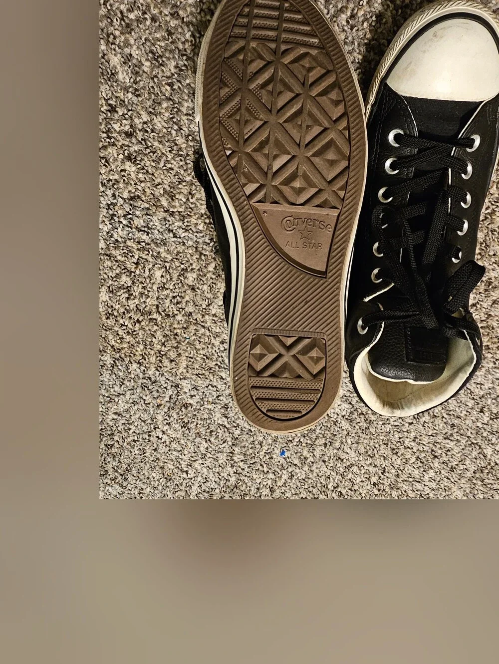 Converse Leather High Top All Star Sneakers in Black with Cream Midsole